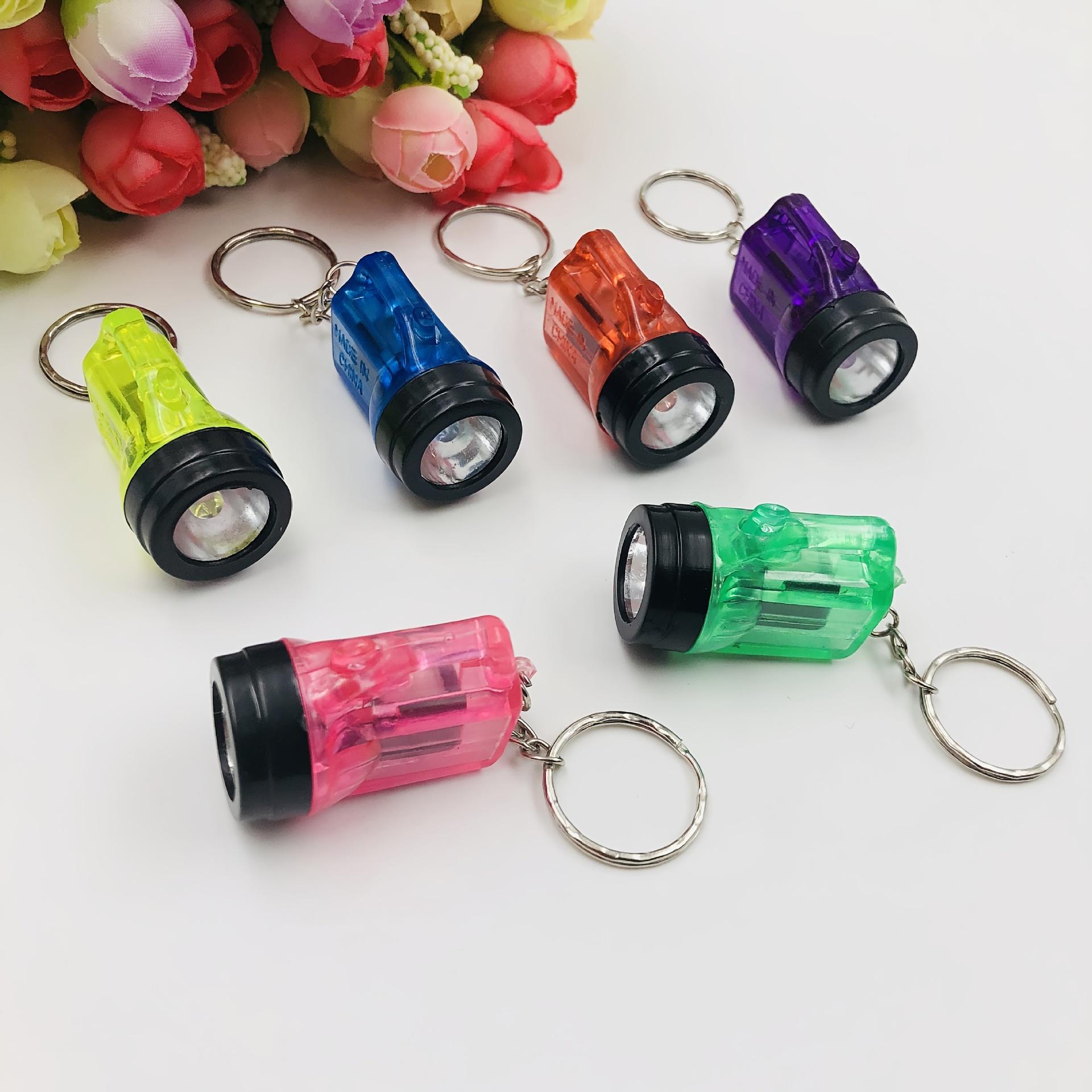 6-Pack Mini Flashlight Keychains with Button Cell Battery, Portable Keychain Flashlights for Halloween & Christmas Gifts, Fun Keychain Decor, Keychain Attachment