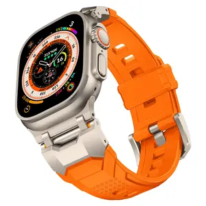 Heavy-Duty Tactical Watch Band for Apple Watch Ultra, Anti-Slip Silicone Strap, Secure Industrial Buckle, Destiny Gears Model