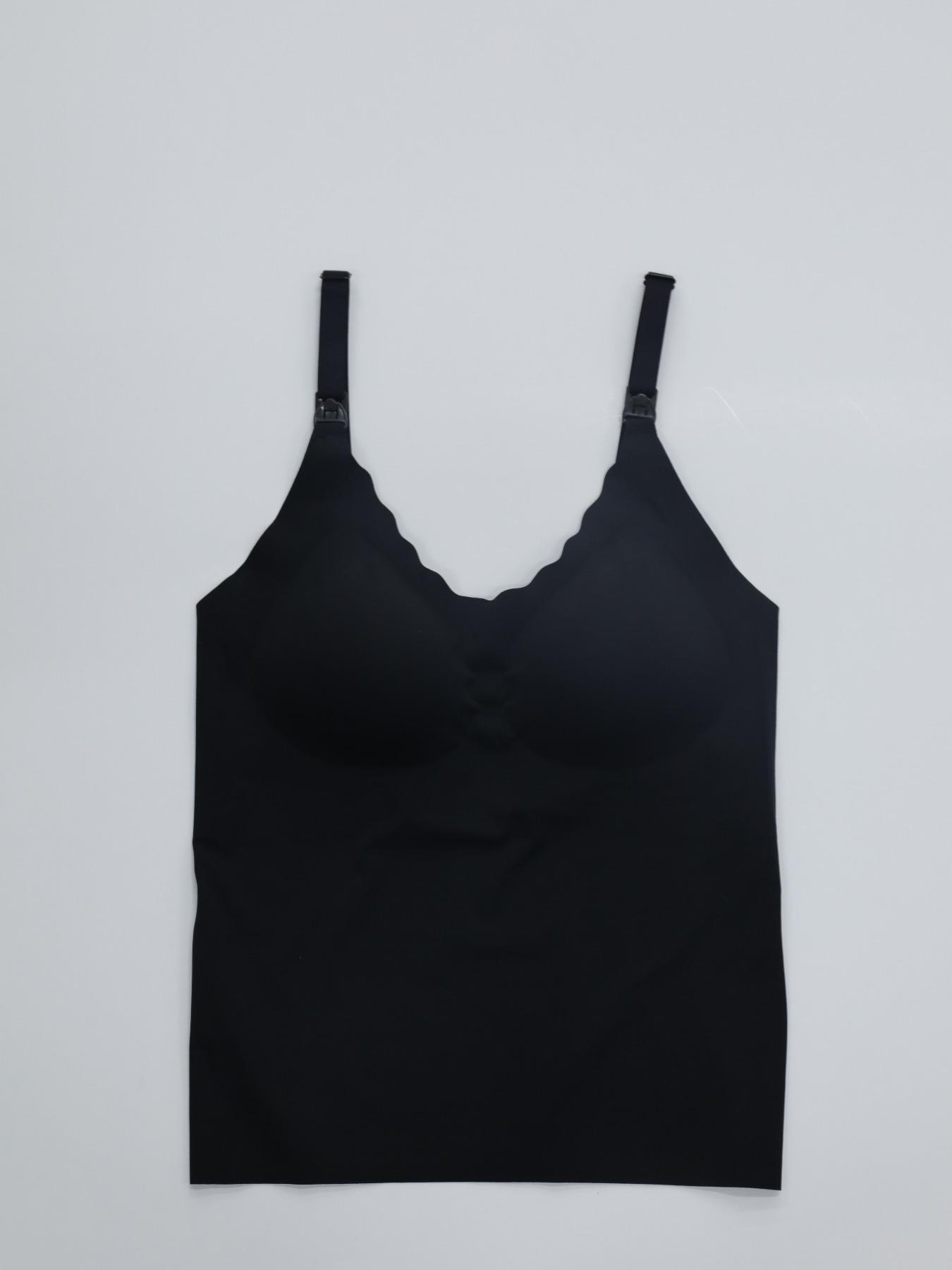 Women's Solid Color Lace Trim Nursing Cami Top, Maternity Nursing Tops, Comfortable Breathable Soft Fabric Maternity Bra for All Seasons, Maternity Lingerie for Women