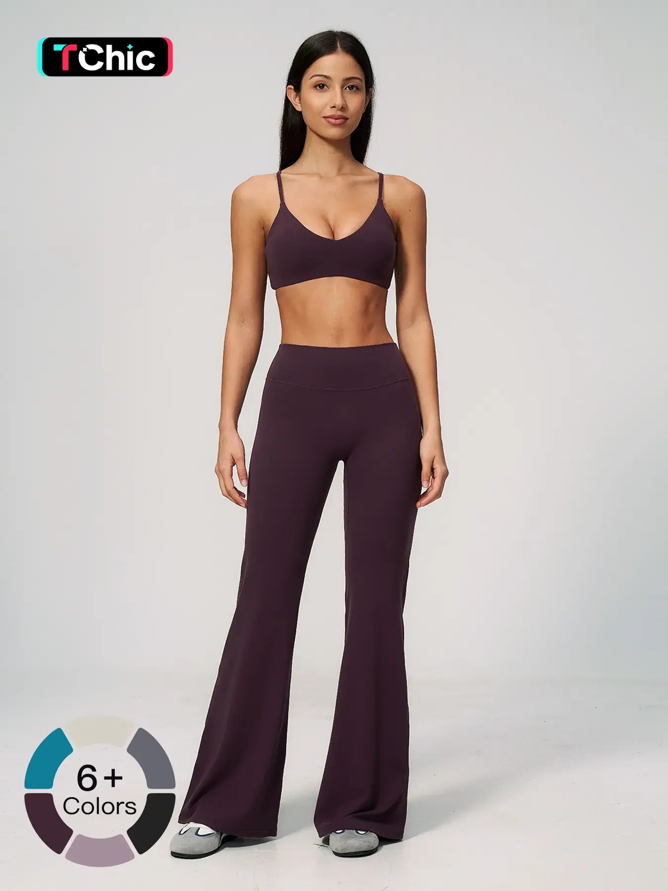 New Creamy Feel Sportswear Set, Deep V High Waist Tummy Control, Pilates Training Yoga, Two-Piece Set for Women, Workout Sets