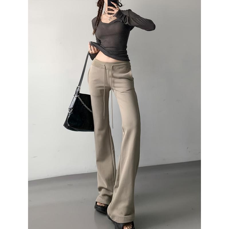 Drawstring Flare Leg Pants, Casual Forbidden Pants For Spring & Summer, Women's Clothing Drawstring Flare Leg Pants, Casual Forbidden Pants For Spring & Summer, Women's Clothing