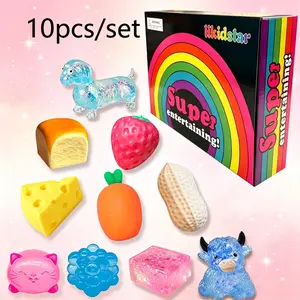 10 Piece Surprise Blind Box Malt Sugar Stress Relief Fidget Toys, Creative Slow Rebound Squeeze, 10 Styles, Party Gift