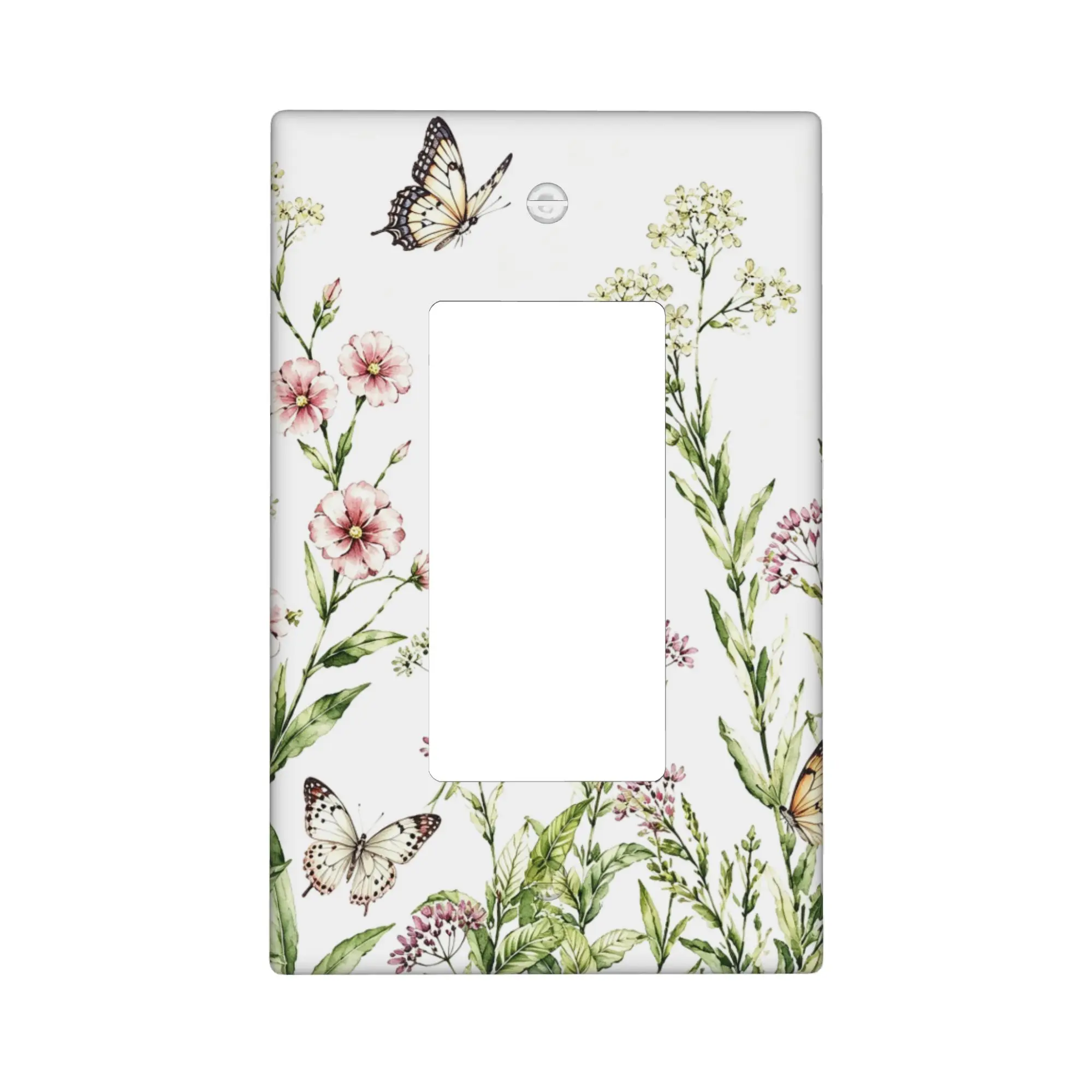 Flower Butterfly Light Switch Covers Decorative Floral Butterfly Wall Plate Light Switch Cover Plate Decorative Outlet Covers For Bedroom Bathroom Kitchen Living Room Wall Decor Home Office Wall Plate