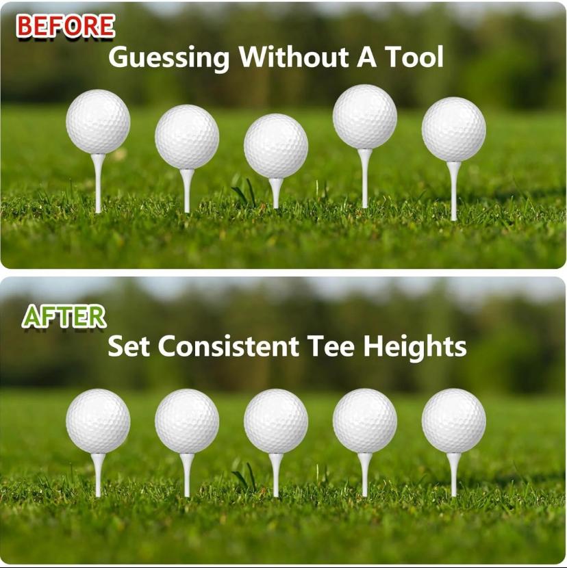 Golf Tee Height Tool,Adjustable Tee Height Setter Elevator Tool Height Measuring Device Lightweight Swing Training Aid