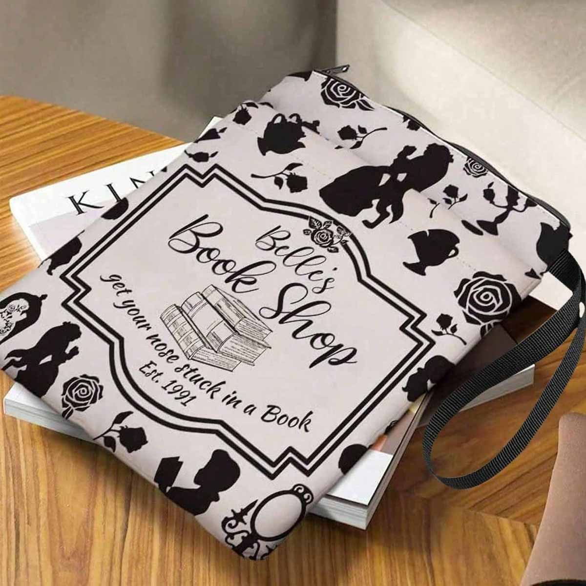 Fairy Tale Book Cover Pattern Book Bag, 1 Count Book Lovers Gift, Book Accessories, Book Cover for Paperback, Desk Organizer for Home Office School