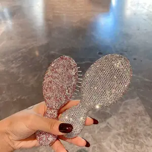 1pc air cushion comb with high appearance and shiny artificial diamond inlaid head massage airbag comb for travel and portable home use, suitable for men and women's trendy gift giving
