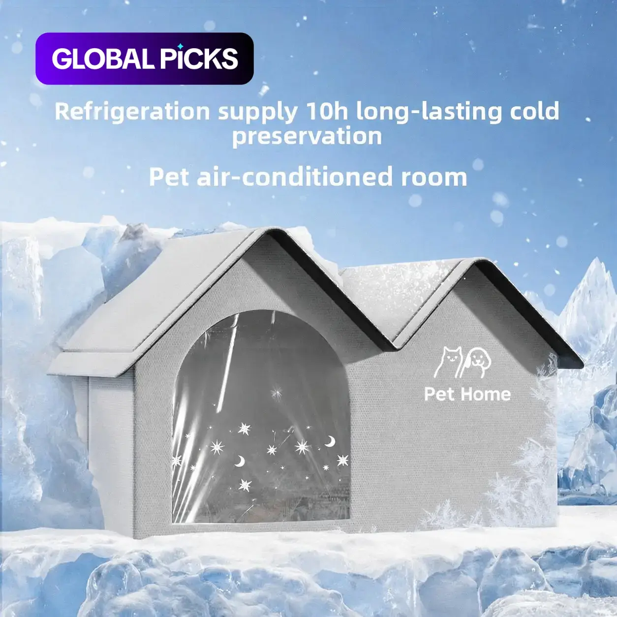 Pet Air Conditioned Room, Summer Pet Cooling House, Dog & Cat Ac Room, Quick Temperature Reduction, Closed Ice Cave, Cool Comfortable Space, Soft Sided Kennel, Home #GLOBAL PICKS