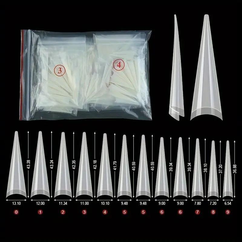 Long Pointed Fake Nail, 504pcs/set White & Transparent Full Cover Nail Tip Set, Acrylic DIY Salon Nail Art, Salon Quality Nails, Manicure & Pedicure Tools for Women & Girls