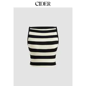 Cider [size 2-10] Boat Neckline Striped Crop Tank Top SummerWins Dealsforyou