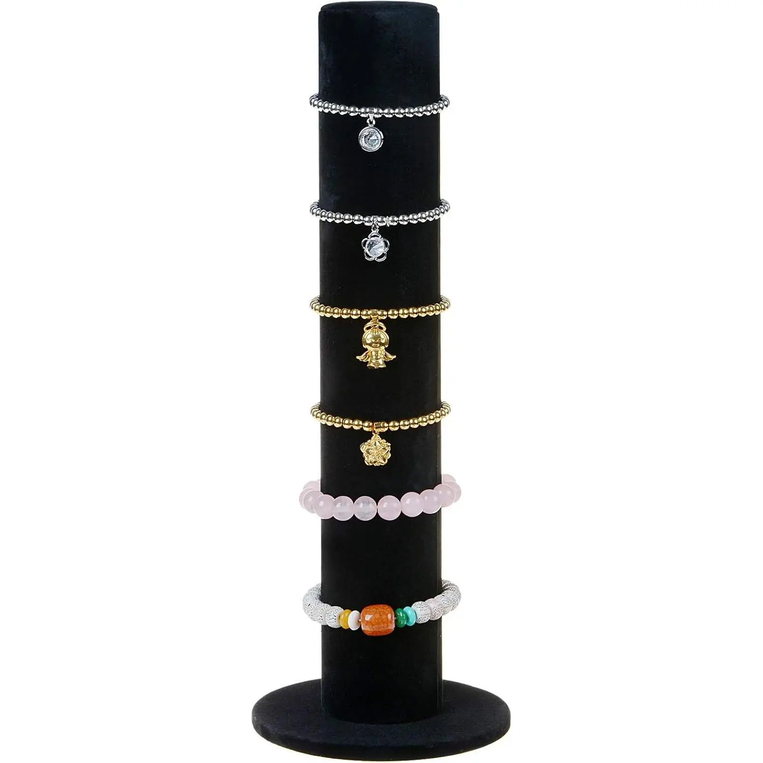 Vertical Tower Stand for Bracelets, Scrunchies, Bangles - T-Bar Storage Holder, Home Organizer (Black)