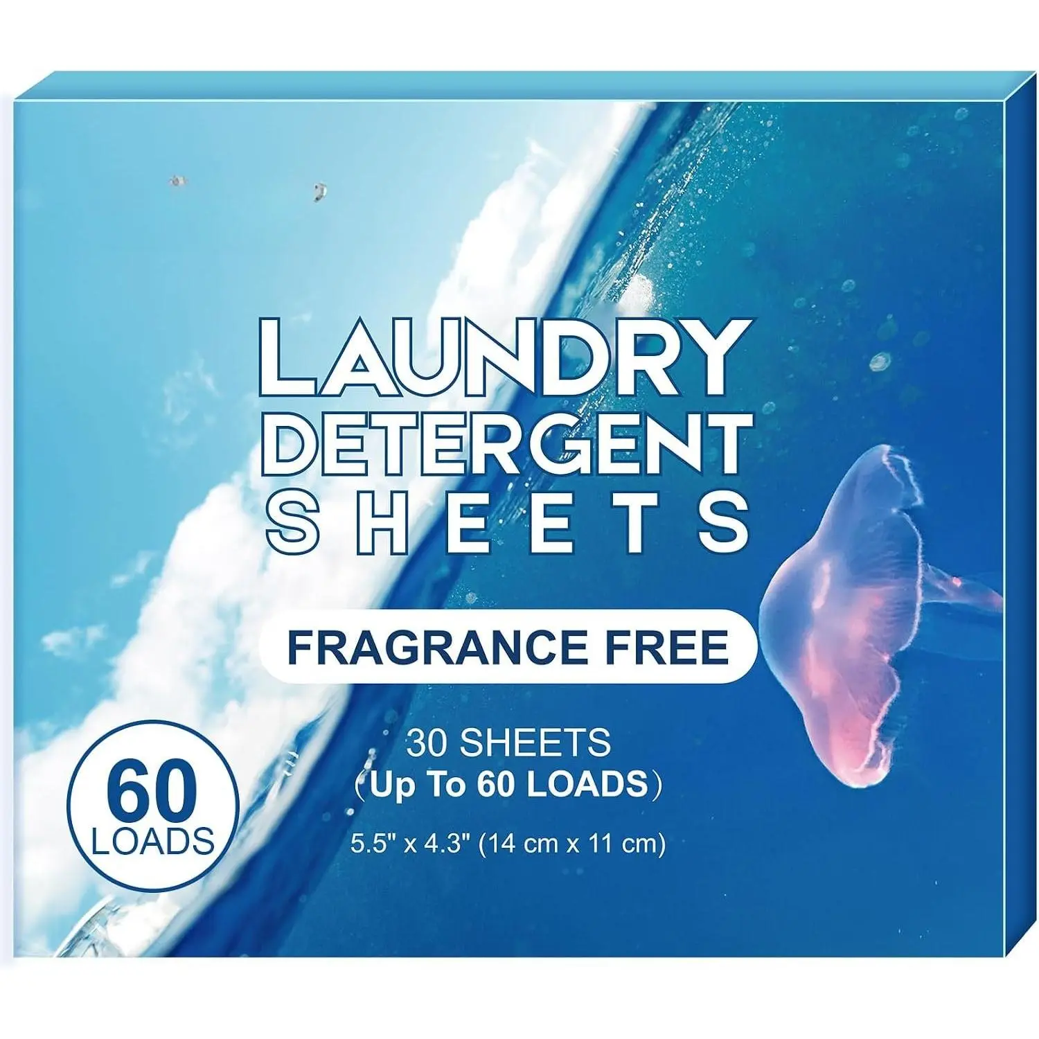 Laundry Detergent Sheets, Unscented-(60 Loads) 30 Sheets | Laundry Sheets, No Plastic Jug, Lightweight, Easy To Use, Laundry Soap Sheets for Travel,  Washing