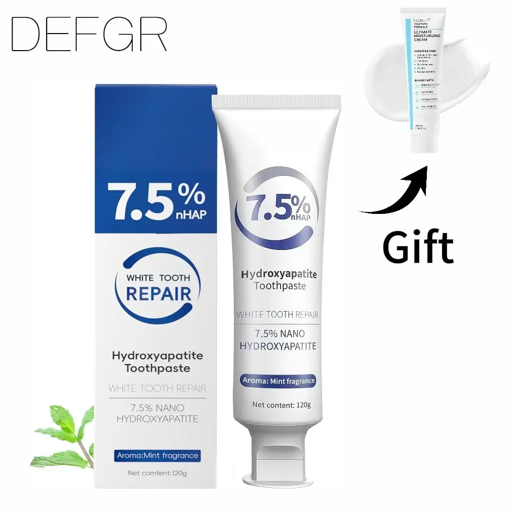 DEFGR Nano Hydroxyapatite Enamel Repair Toothpaste, Fluoride-Free for Enamel Protection, Tooth Strengthening, Gentle Mint Flavor, Fresh Breath, Daily Oral Care Use
