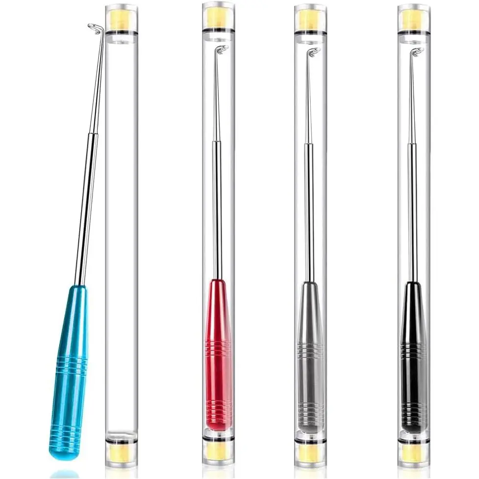 4-Pack Fish Hook Remover Tool with Storage Tube, Fishing Dehooker for Adult | Fishing Hook Quick Removal Descending Device, Fishing Gear  Equipment Kits, Hook Extractor Accessories Detacher Tools