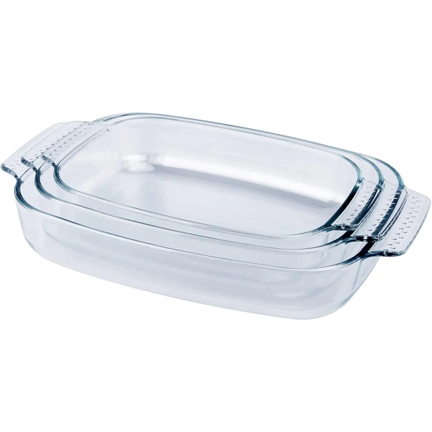 Rectangular Tempered Glass Bakeware Set, 1.8QT, 2.5QT, 3.1QT | Glass Baking Dish Set, Glass Casserole Baking Pan for Oven, Dishwasher Safe