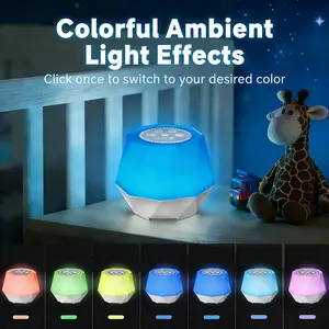White Noise Sound Machine with 7 Color Night Light, 10 Soothing Sounds Adjustable Brightness & Memory Function for Adults and Kids, Father's Day Graduation Gifts