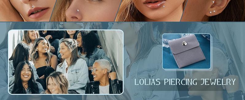 LOLIAS 14G/16G/18G/20G Piercing Taper Insertion Tool ASTM F136 Titanium Piercing Threader Tool for Threaded Push In Threadless Labret Tragus Helix Conch Piercing Jewelry Cartilage Earring Lip Nose Studs Piercing Changing Stretching Kit Assistant Tool