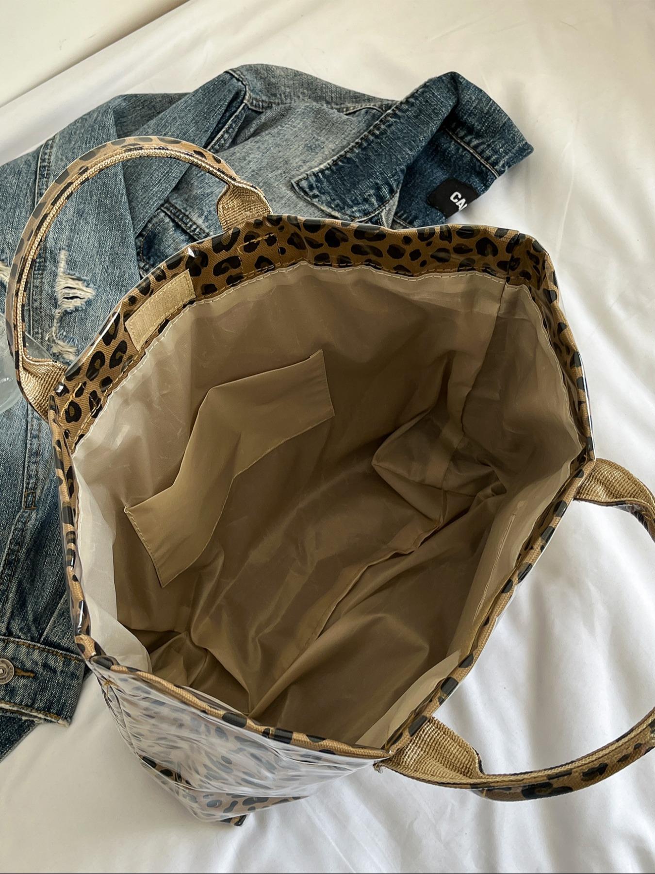 Large-Capacity Tote Bag for Women, Casual Versatile High-quality Daily Commuter Tote, Fashionable Shopping Bag, Leopard Print Tote Bag