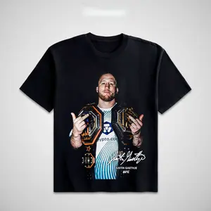 UFC Men's Fighters Collection Short-Sleeve T-Shirt - MMA Fan Apparel, UFC Soft Cotton Round Neck Unisex Streetwear Clothes, UFC MMA Vintage Casual Sweatshirts Crewneck Top for Champions