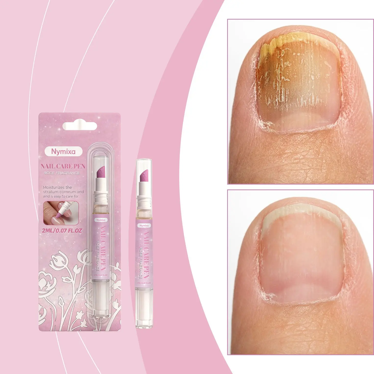 2ML 2-In-1 Nail Care Pen, Moisturizes Cuticles, Hydrates Nail Surface, Enhances Shine, Portable Daily Nail Maintenance Pen, Nail Moisturizer