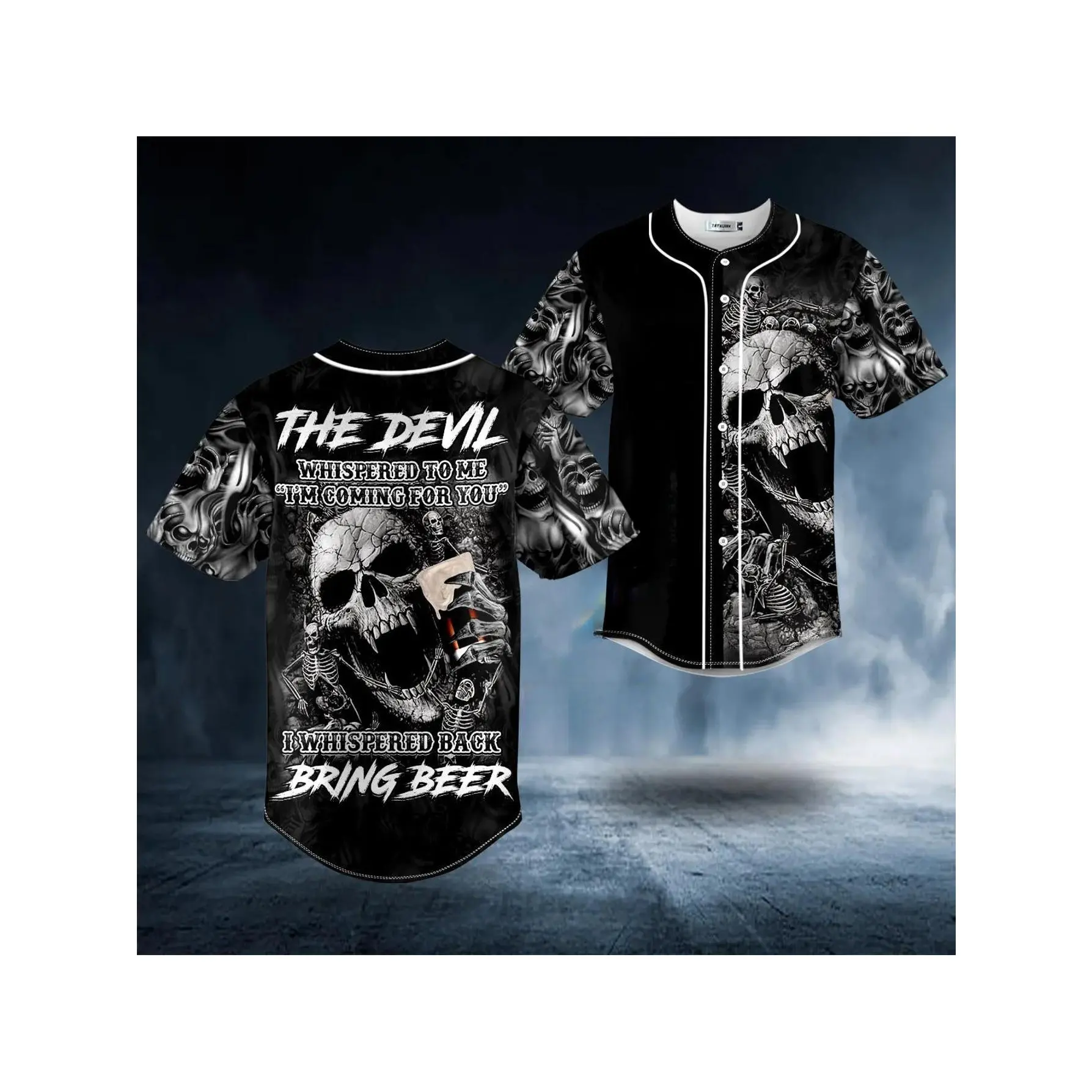 The Devil Whisper To Me Scream Breakthrough Beer Skull Baseball Jersey #   TikTokMadeMeBuyIt #   TikTokShop