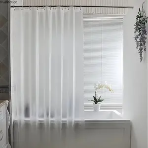 Premium Three Dimensional Silk Like Shower Curtain - PEVA Waterproof Dry Wet Separation Easy Clean Bathroom Partition Decor