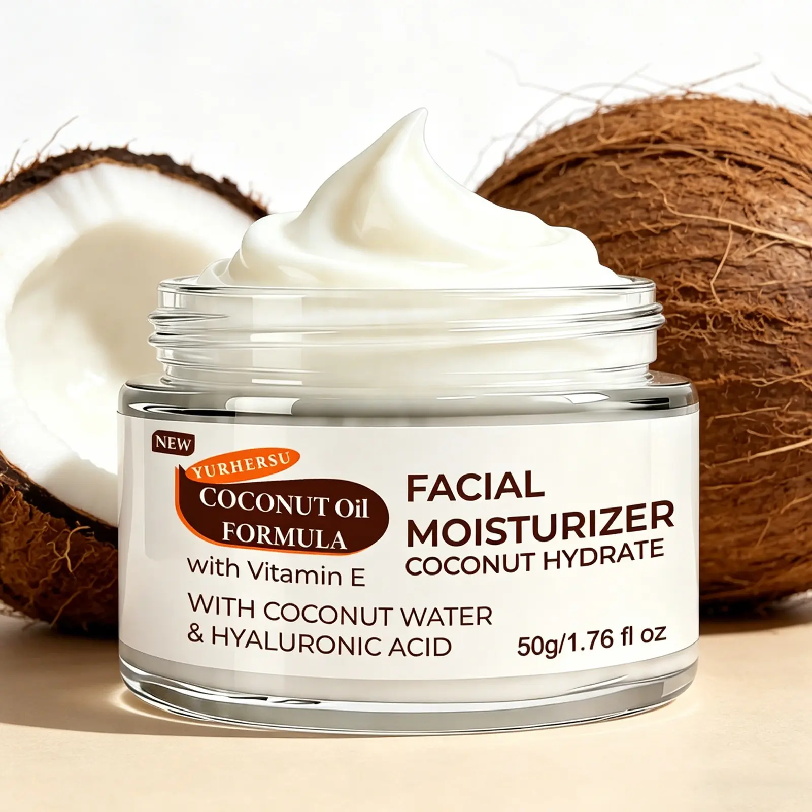 Coconut Moisturizing Body Cream Rich Hydrating Skin Lotion For Dry Rough Flaky Skin, Deep Nourishing Softening Skincare For Face Body Hands Elbows, Daily Shower Gym Travel Winter Care, Holiday Gift Stocking Filler Present For Men Women