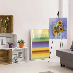 Back To School Essential: 95 NEW ARTIFY 64" Sign Easel Stand | Instant Display Tripod For Wedding Signs, Posters, Paintings, Canvas, And Poster Boards | Portable Stand For Home, School Supplies, Shop, And Ceremonies, Black