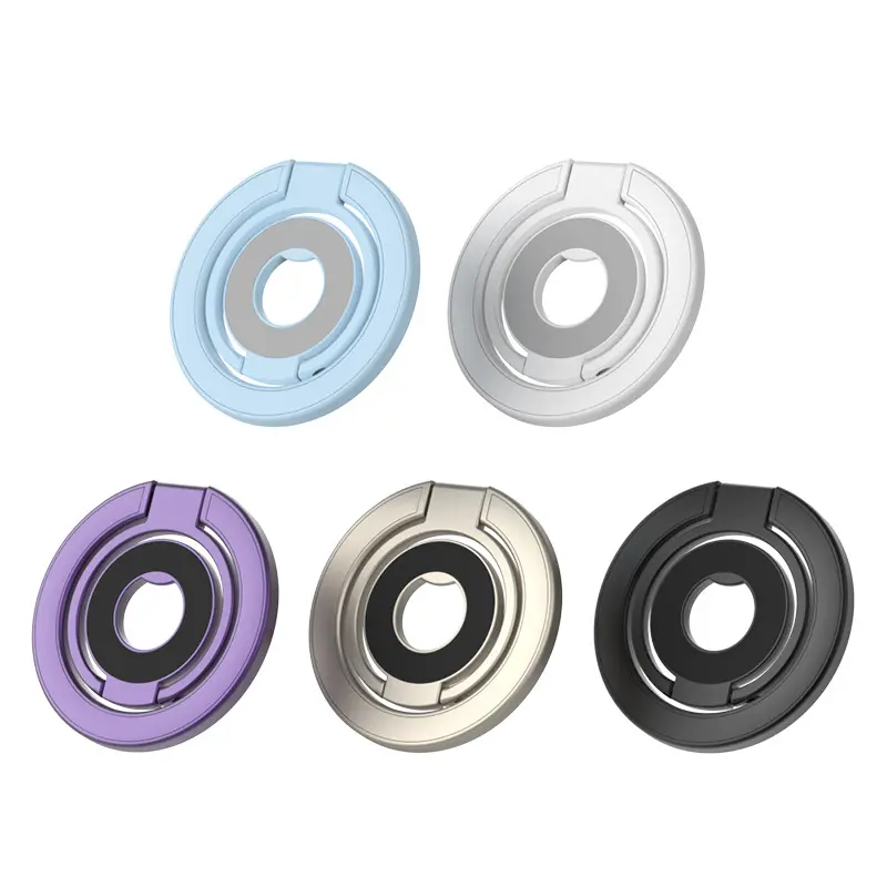 Universal Metal Double-Sided Magnetic Phone Ring Holder, Multifunctional Finger Grip Kickstand, Hands-Free Viewing Bracket for Video Watching & Daily Use