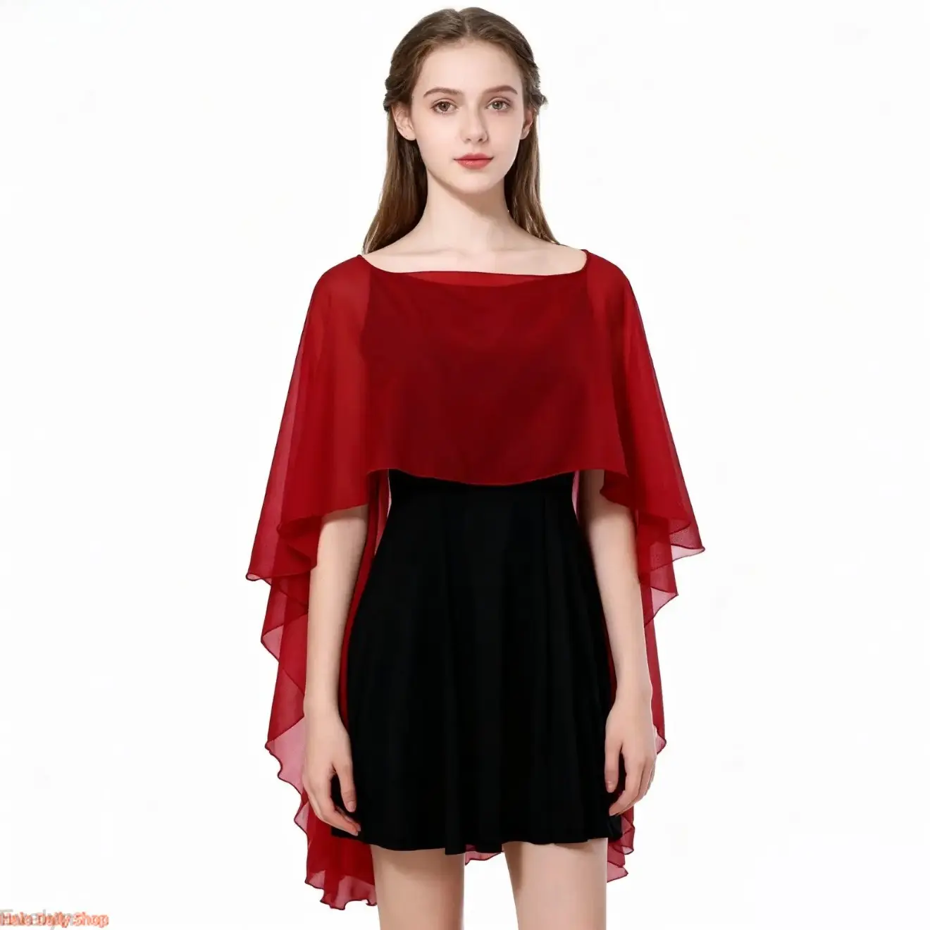 Women's Colorful Chiffon Pullover Cape-Shawl - Beach Poncho, Breathable, Draped, Comfy, Decorative Accessory, Lightweight, Semi-Sheer Loose Cover-Up with Extended Sun-Protection Sleeves for Summer Beach Vacations & Everyday Use, Beach Poncho Shawls, Breat