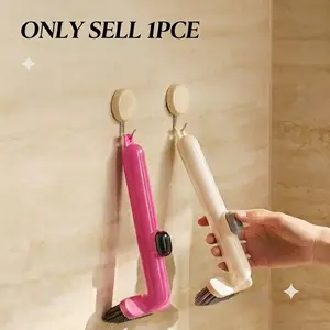 3-In-1 Gap Cleaning Brush with Liquid Dispenser, 360° Rotating Crevice Cleaner for Bathroom Kitchen Sink, V-Shaped Scrubber with Scrapper