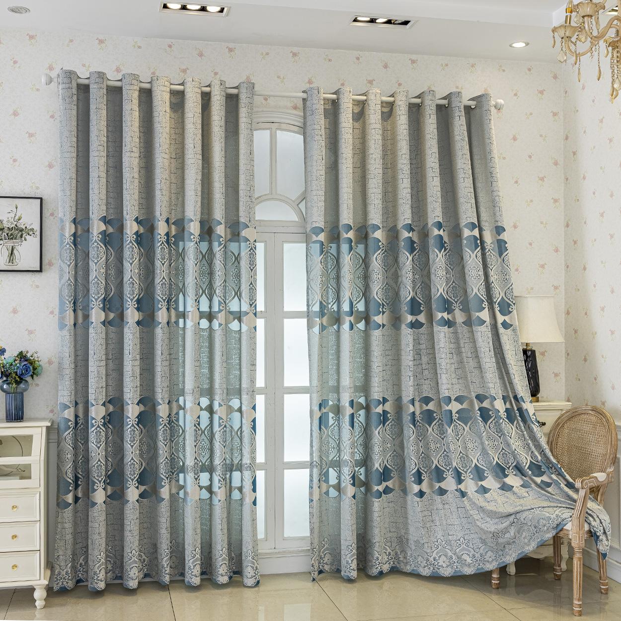 Geometric Pattern Window Curtain Panel, Easy Install Curtain, Modern Grommet Privacy Curtain for Living Room, Balcony, Bedroom and Restaurant, Home Decorative