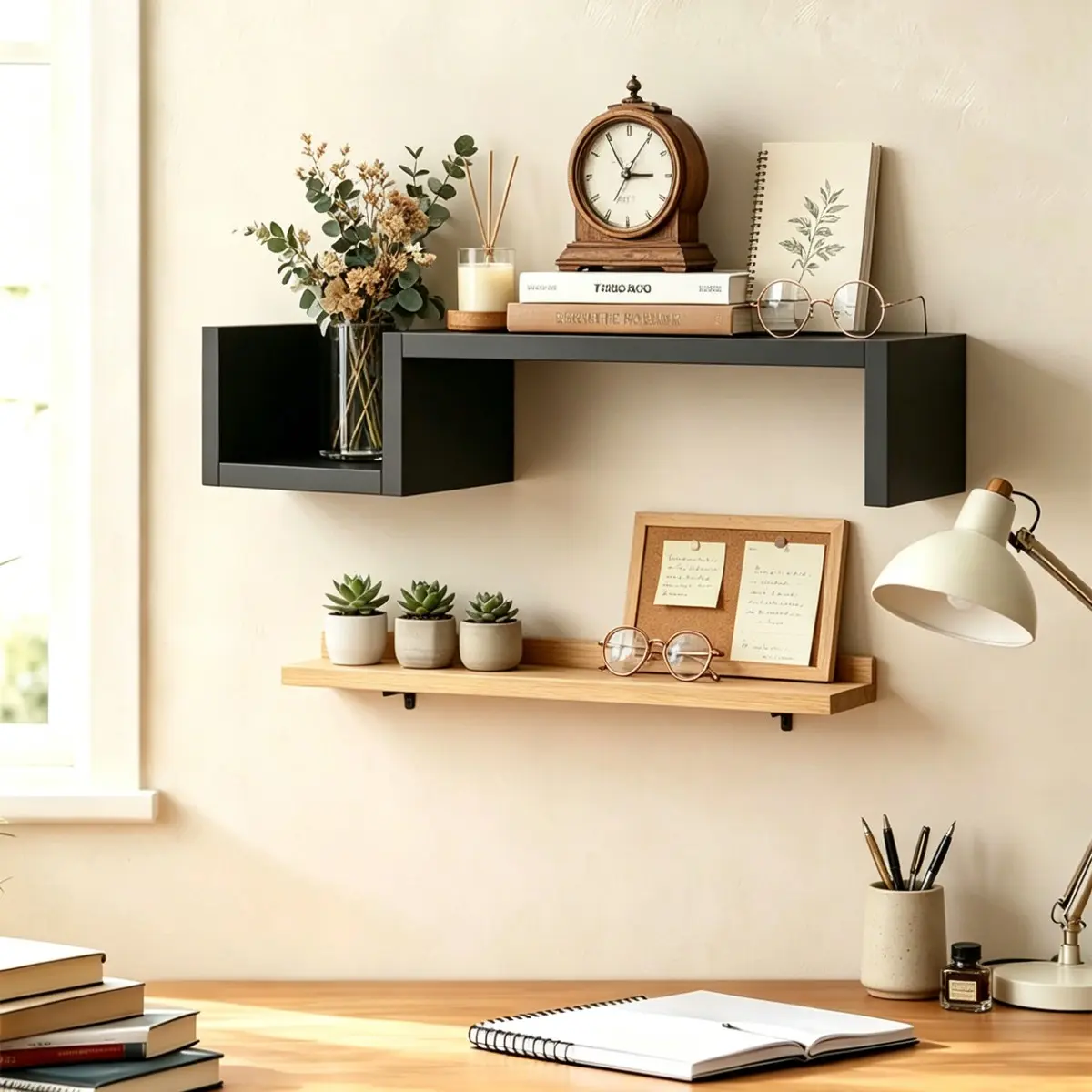 Creative Wall Display Rack, and Wall Decor Organizer, Simple Hanging Bookshelf, Living Room Bedroom Decoration, Vase Doll Stand
