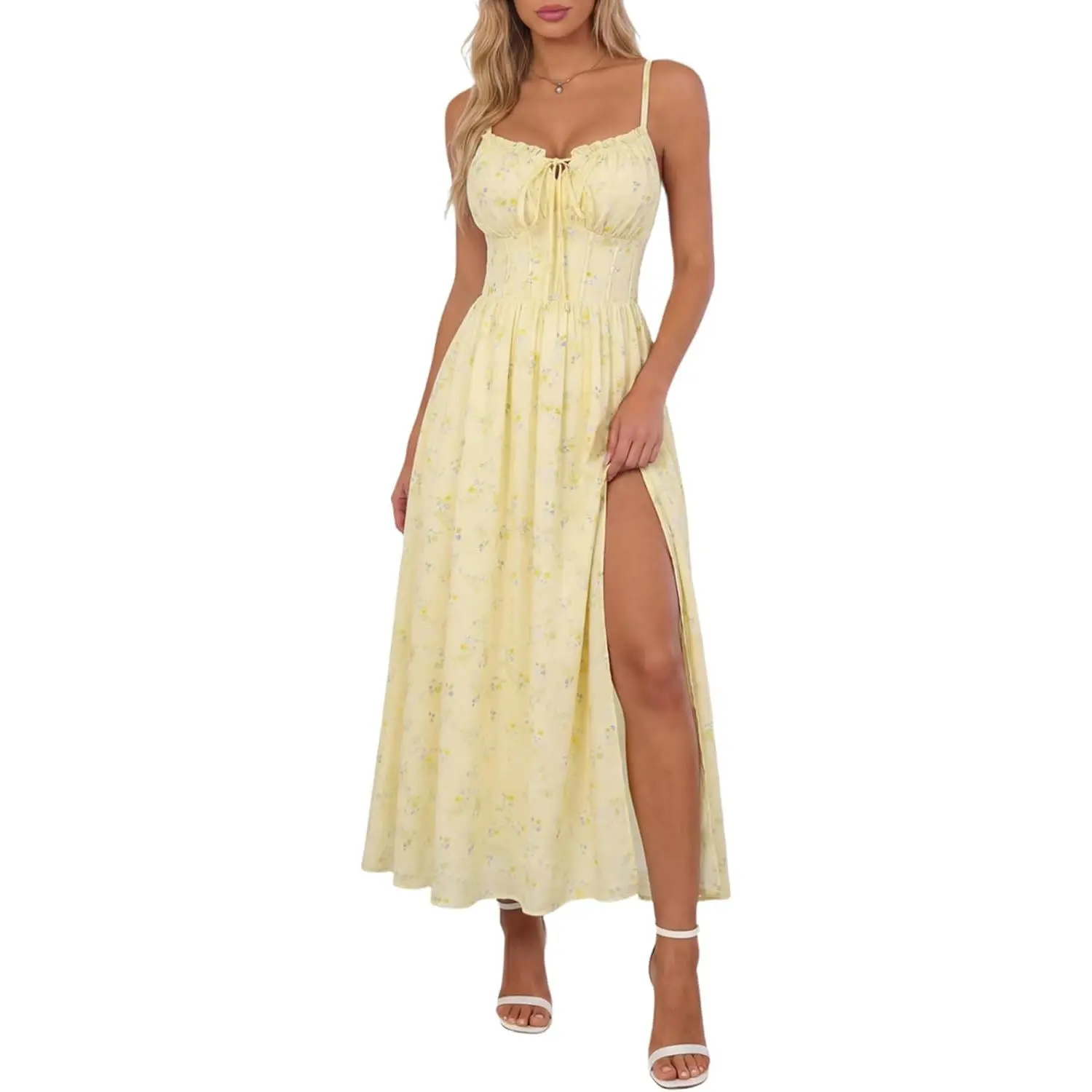 Floral Dress for Women Corset Milkmaid Sundress Wedding Guest Dresses