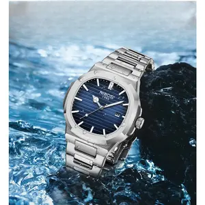 Men's Fashion Business Quartz Watch, Luminous Date, 30M Waterproof, Stainless Steel Band, Rhombus Dial