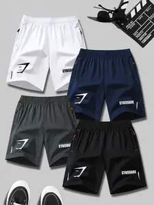 4-Piece Short Pants Set for Gym Training, Outdoor Running, Casual Sports, Breathable Quick-Dry Men's, Minimalist Logo, Lightweight Comfort Fabric, Unisex
