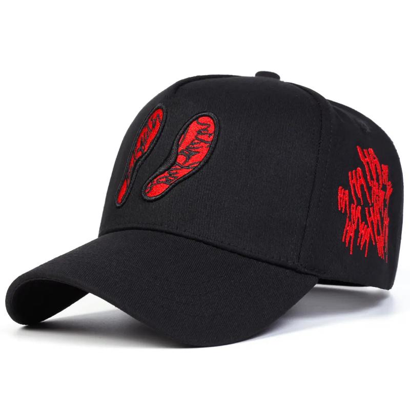 Unisex Footprint Skull Embroidered Patch Baseball Cap Outdoor Adjustable Sunscreen Leisure Hat Spring Autumn Travel Tourism Beach Vacation