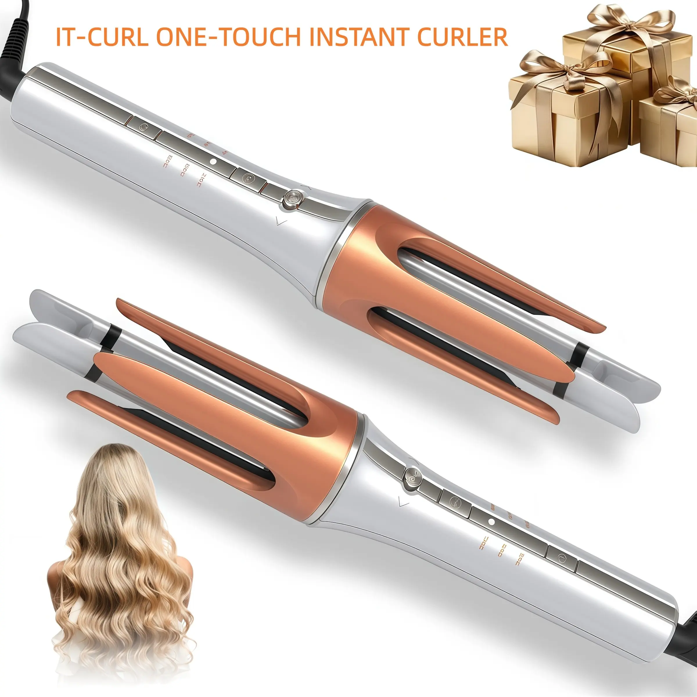 1 pc Automatic Curling Iron 1 Inch with 3 Temperatures, 2-Way Rotation, Anti-Scald, Anti-Tangle, Automatic Shut-Off, Swivel Cord Barrel -Effortlessbeauty-Hairhack- Coachella-mothersdaygift