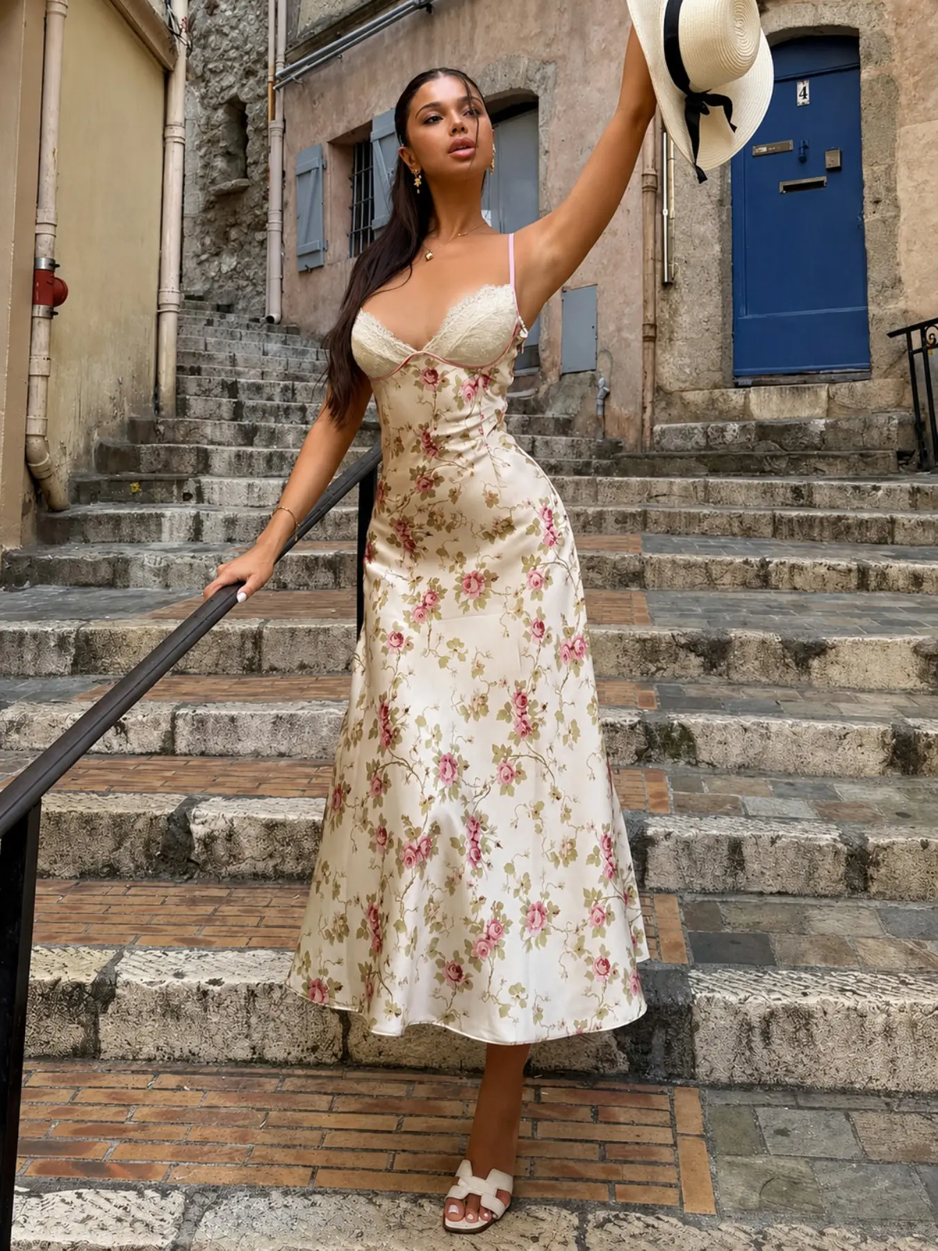 denim stretch dress Fitted Cotton Color:TANGERINE and is modeling the LONG-SLEEVE Stylestalker Revolve Adelie Long