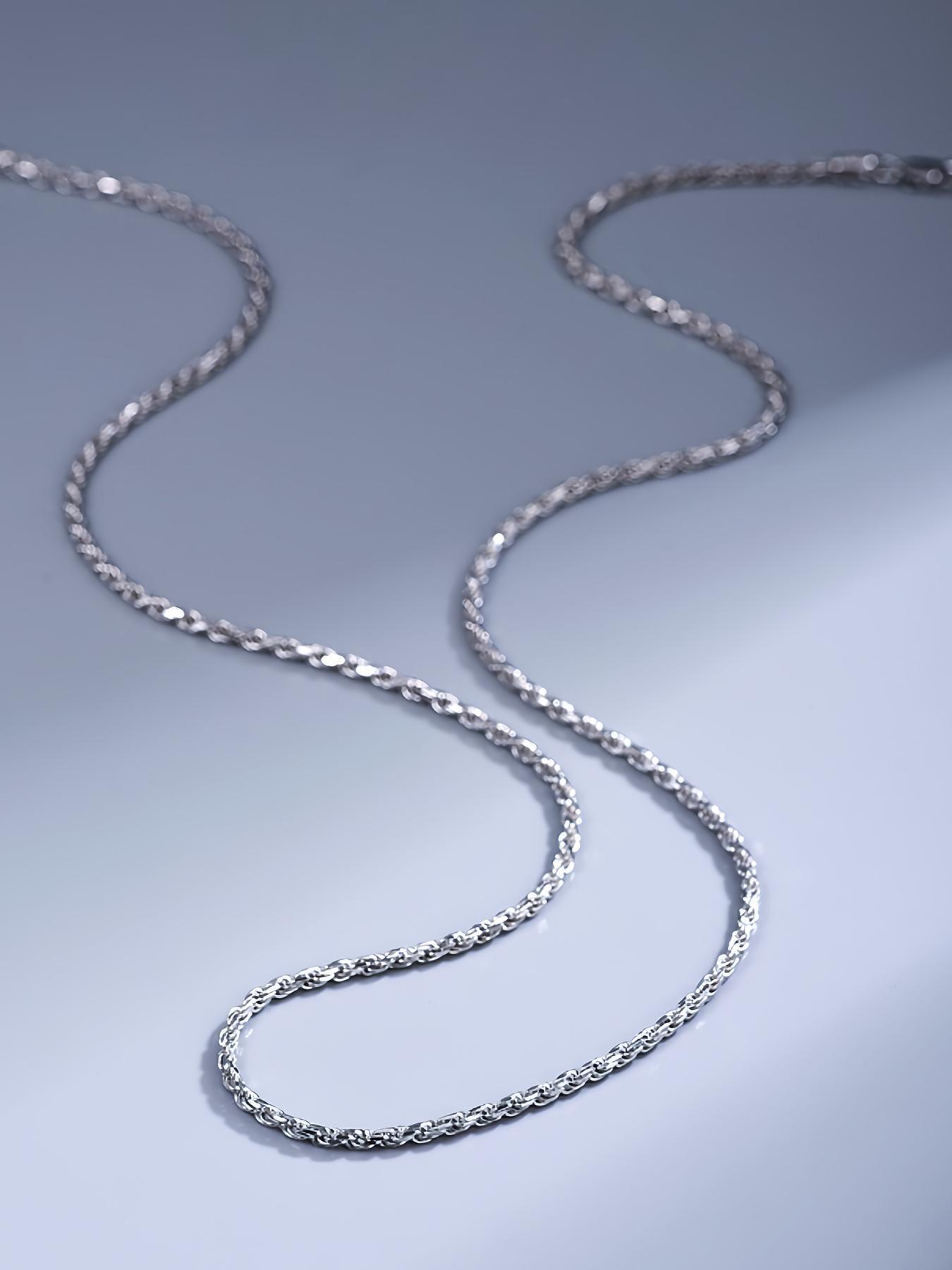 S925 Sterling Silver Chain Necklace for Men & Women, Fashion Chain Necklace for Party, Daily Decor, Trendy All-match & Exquisite Jewelry for Birthday Gift
