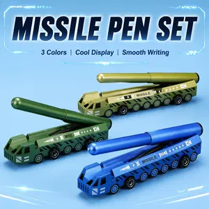 Missile Car Ballpoint Pen, 3Pcs Creative Vehicle Shaped Writing Pen, Aesthetic Pens for Office Desk Setup Makeover and Modern Table, Aesthetic Cool Desktop Stationery Ornament Military Fan Men Gift Ideas, Retractable Ballpoint Pen