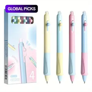 4/8/16pcs Erasable Gel Ink Pens with Eraser, Retractable Clicker Pens, 0.5mm Fine Tip, Fine Point Pens, Blue and Ink, Smooth Writing, Home School Office Use, Stationery Supplies, Aesthetic Pens, Pen Set, Perfect Mother's Day Gift #GLOBAL PICKS