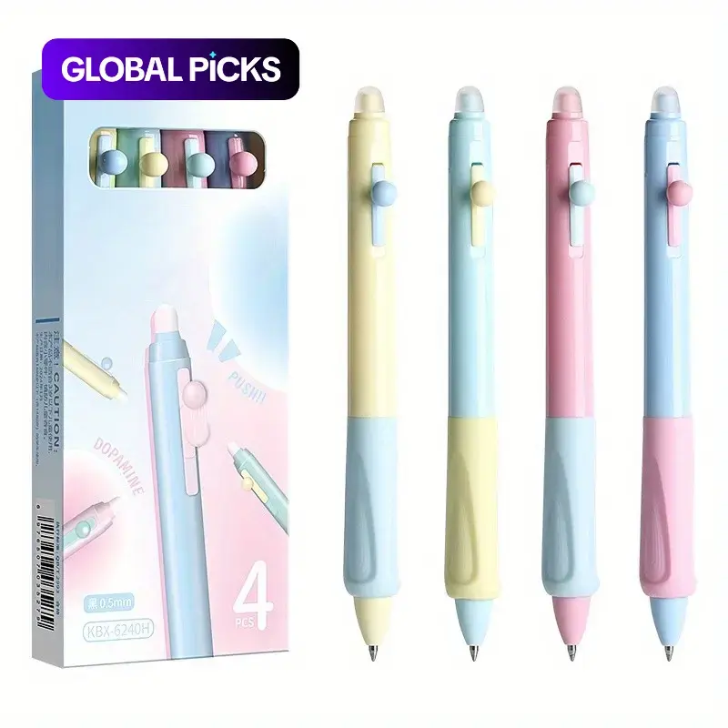 4/8/16pcs Erasable Gel Ink Pens with Eraser, Retractable Clicker Pens, 0.5mm Fine Tip, Fine Point Pens, Blue and Ink, Smooth Writing, Home School Office Use, Stationery Supplies, Aesthetic Pens, Pen Set, Perfect Mother's Day Gift #GLOBAL PICKS