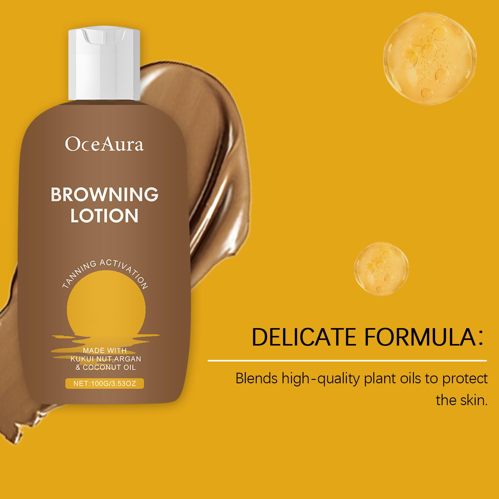 OCEAURA Browning Lotion with Coffee Seed Oil & Argan Oil, Tanning Body Lotion with UV Protection, Non-Greasy Fast Absorbing, Deep Nourish Coconut Kaju Oil for All Skin Hydrating Intensive Gel tan shower sunscreen spray bronzing agent