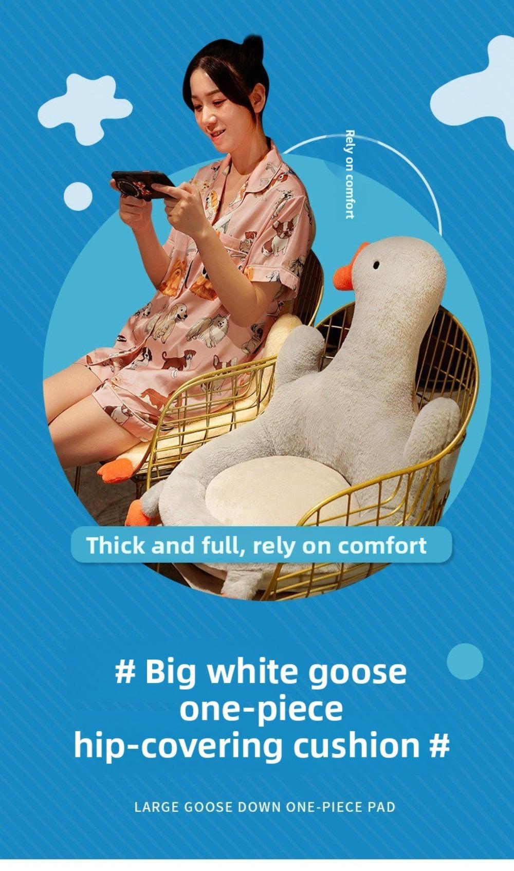 Cartoon Design Big White Goose Cushion Integrated Design Backrest Cushion Office Cushion Thickened Student Cushion