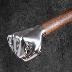 A Man's Tools Blacksmith Fist Hammer, Decorative Metal Fist Head Hammer with Wood Handle & Leather Cord - Functional Art Tool, Unique Collectible, Gift for Forging, Workshop Decor, Man Cave