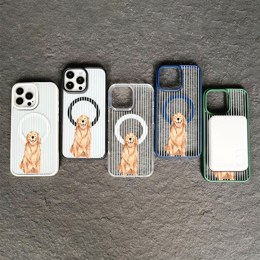 Dog Portrait Magnetic Snap Case for iPhone 17/16 Pro Max 15 Pro 14 13 12 Mini 11 XR XS Plus SE Shockproof Slim Protective Cover