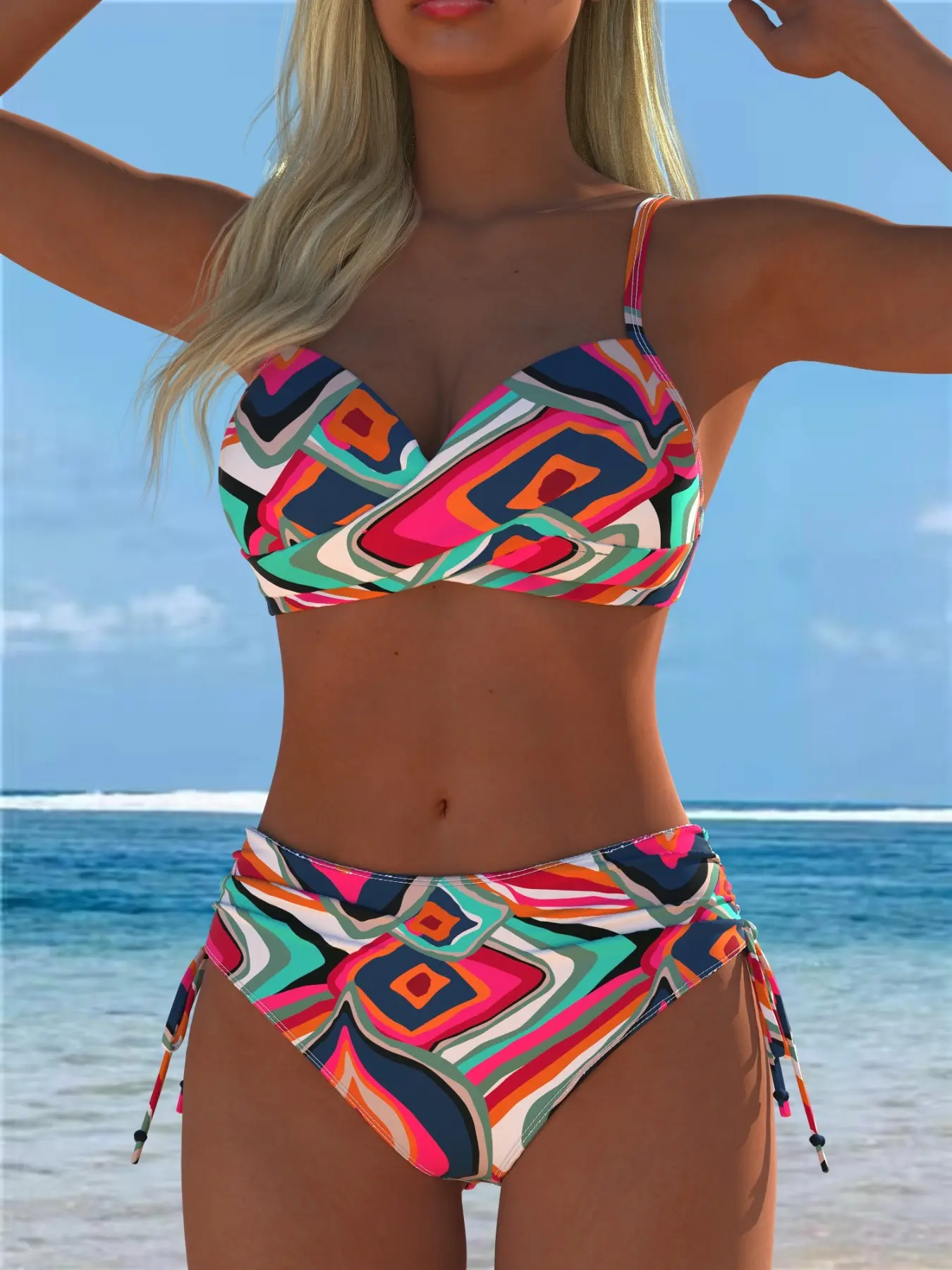 New 2026 Women's Sexy Floral Swimsuit, Push-Up Bikini Set, High-End Simple Design, Perfect for Beach, Pool, Parties, Flower Print Bikini