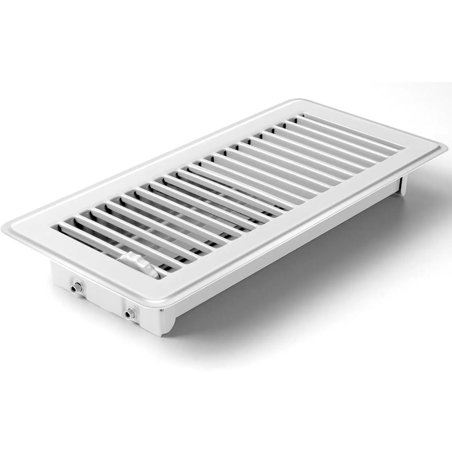 4x10 Floor Registers, 1 Pack White Floor Vent Covers | Heavy Duty Steel Walkable Floor Vents, No Plastic, Adjustable Airflow, Rust Proof Finish,Curved Safe Edges for  Floor
