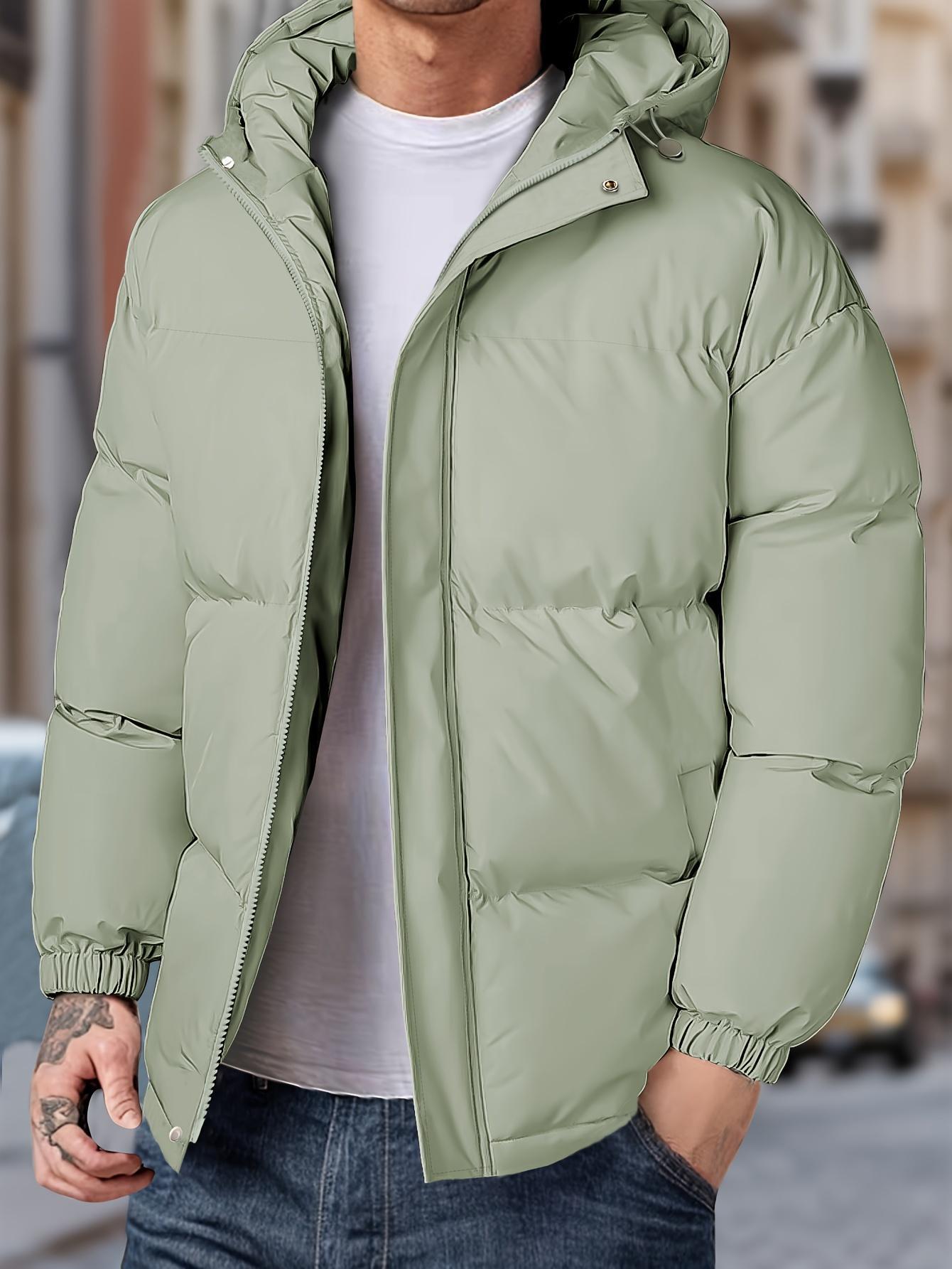 Men's short hooded thick warm cotton jacket Large windproof loose casual bread jacket American style minimalist multi pocket thick cold resistant down jacket