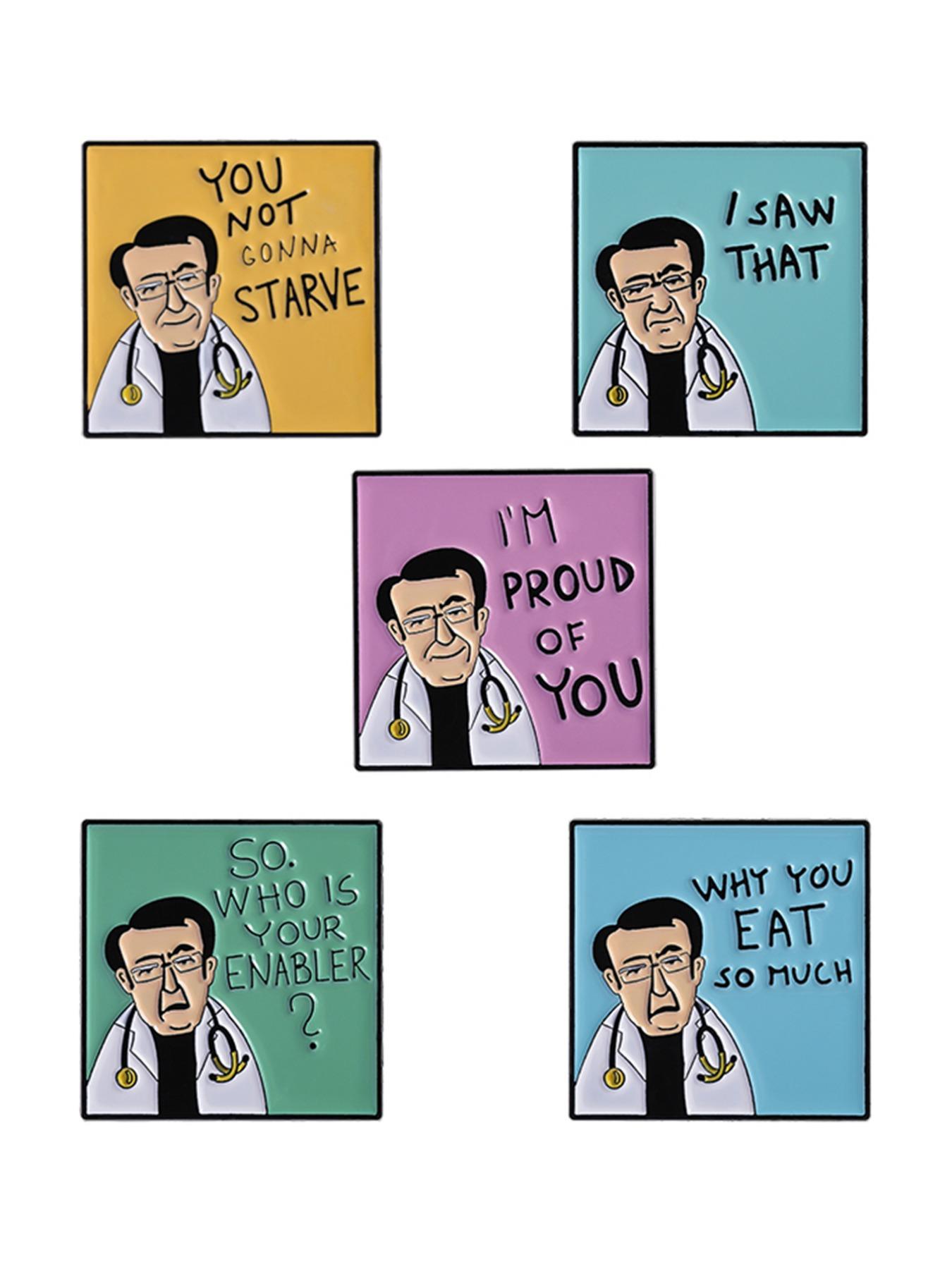 5 Cartoon Doctor Badges, Funny Medical Humor Pins, Enamel Metal Craft, Perfect Gift for Healthcare Workers & Students Backpack Decoration 5 Cartoon Doctor Badges, Funny Medical Humor Pins, Enamel Metal Craft, Perfect Gift for Healthcare Workers & Students Backpack Decoration